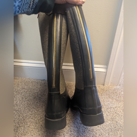 Hunter Bessy Black and Gray-ish Tall Boots - Picture 5 of 5